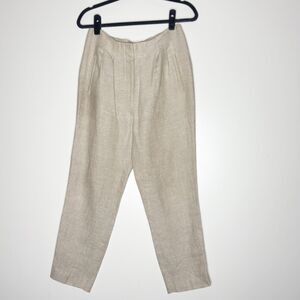 Veronica Beard Beige Cropped Ankle Pants